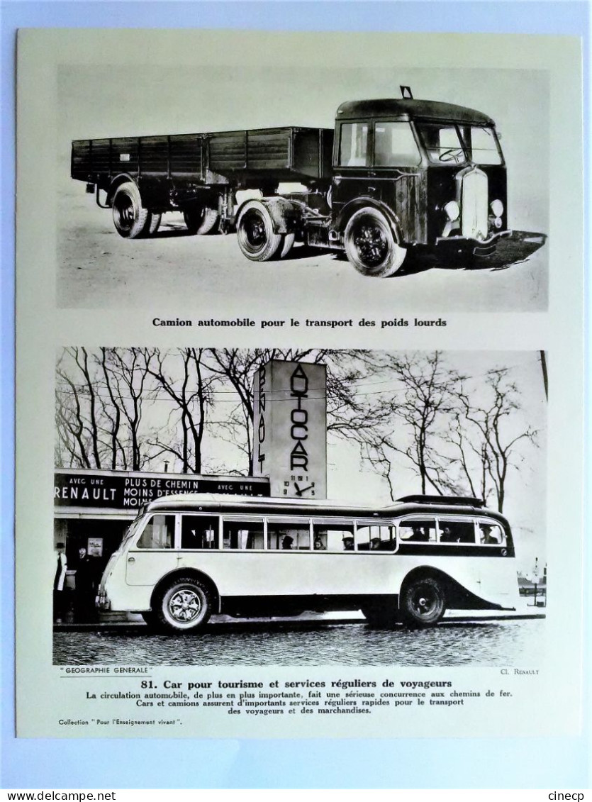 Grande Photographie Camion Automobile Car De Tourisme Pub Renault Collection Pour L'enseignement Vivant" - Trucks