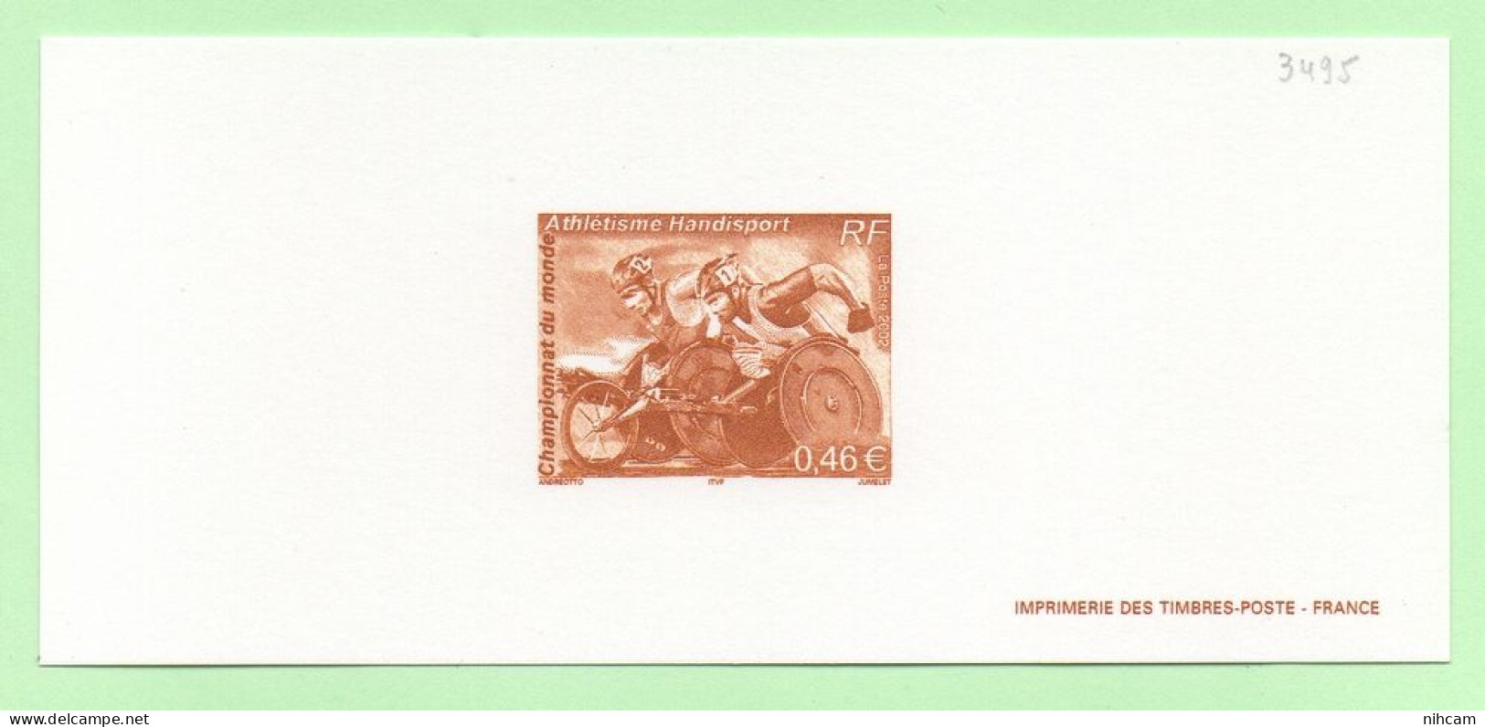 Gravure N° 3495 Championnat Du Monde Handisport LILLE France Proof 2002 - Sport Voor Mindervaliden