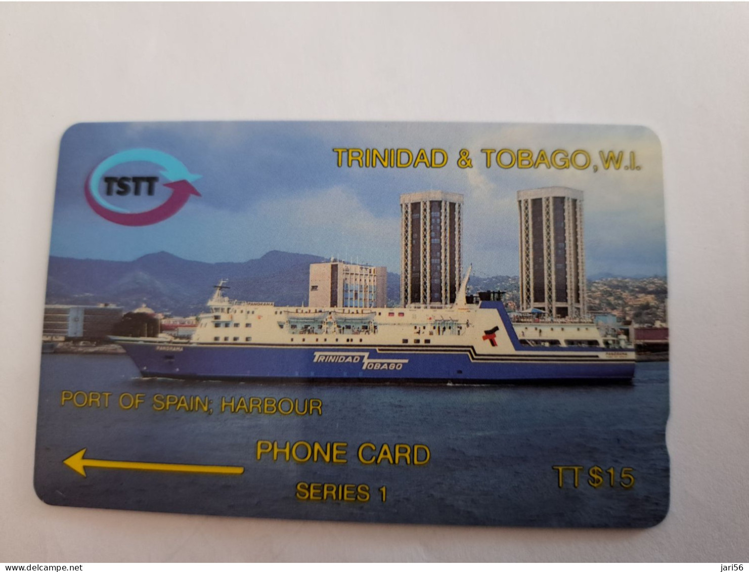 TRINIDAD & TOBAGO  GPT  CARD   $15,-  2CCTA  PORT OF SPAIN   (ERROR IN SERIAL NR)    Fine Used Card        ** 14264** - Trinidad & Tobago