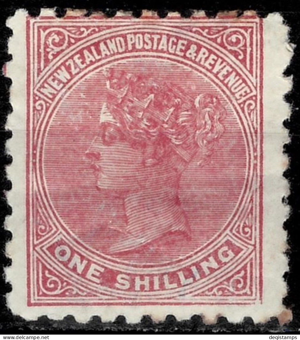 New Zealand 1882-1900  1 Sh.  SG.245 £ 120 / Brownish Red / Unused MH Stamp - Nuevos