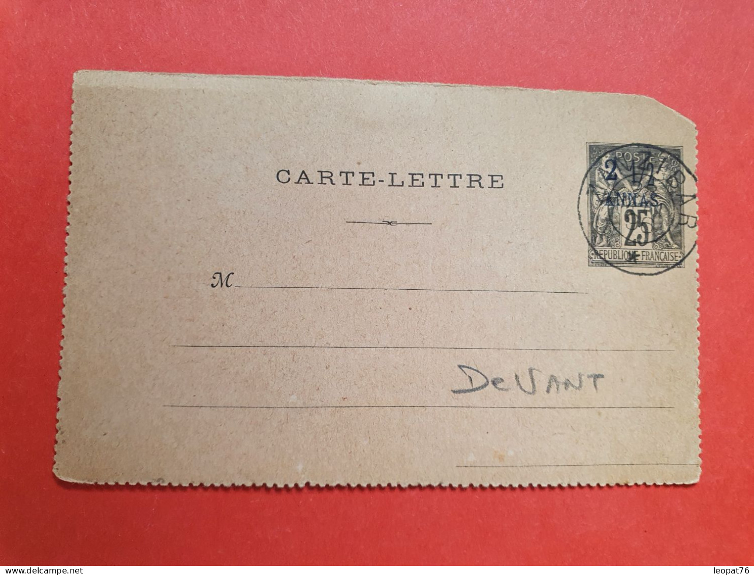 Zanzibar - Oblitération De Zanzibar Sur Demi Entier Postal Au Type Sage Surchargé En 1896 - JJ 34 - Cartas & Documentos