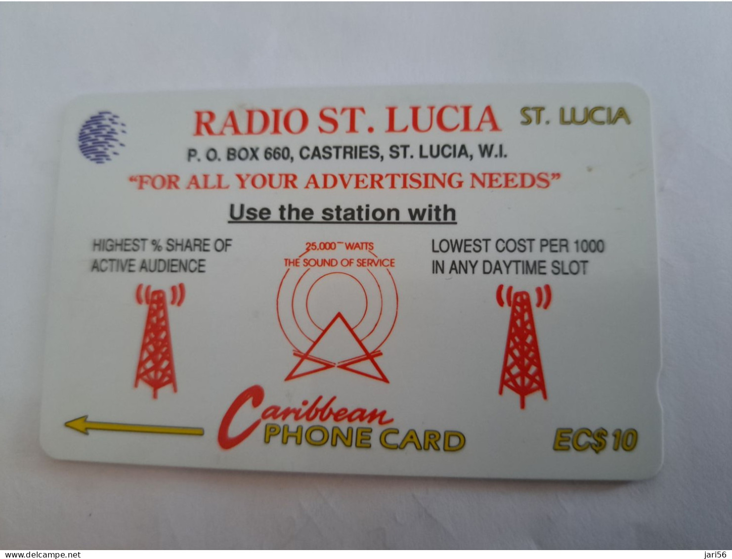 ST LUCIA    $ 10   CABLE & WIRELESS  STL-17A  17CSLA        Fine Used Card ** 14274** - St. Lucia