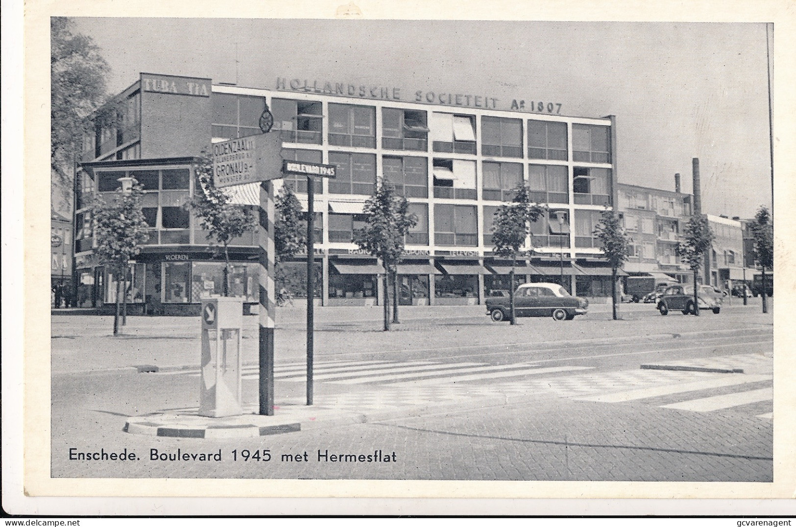 ENSCHEDE  BOULEVARD 1945  MET HERMESFLAT     2 SCANS - Enschede