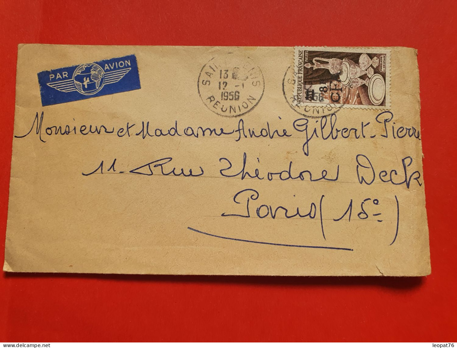 Réunion - Enveloppe De St Denis Pour Paris En 1956, Affranchissement CFA  - JJ 49 - Cartas & Documentos