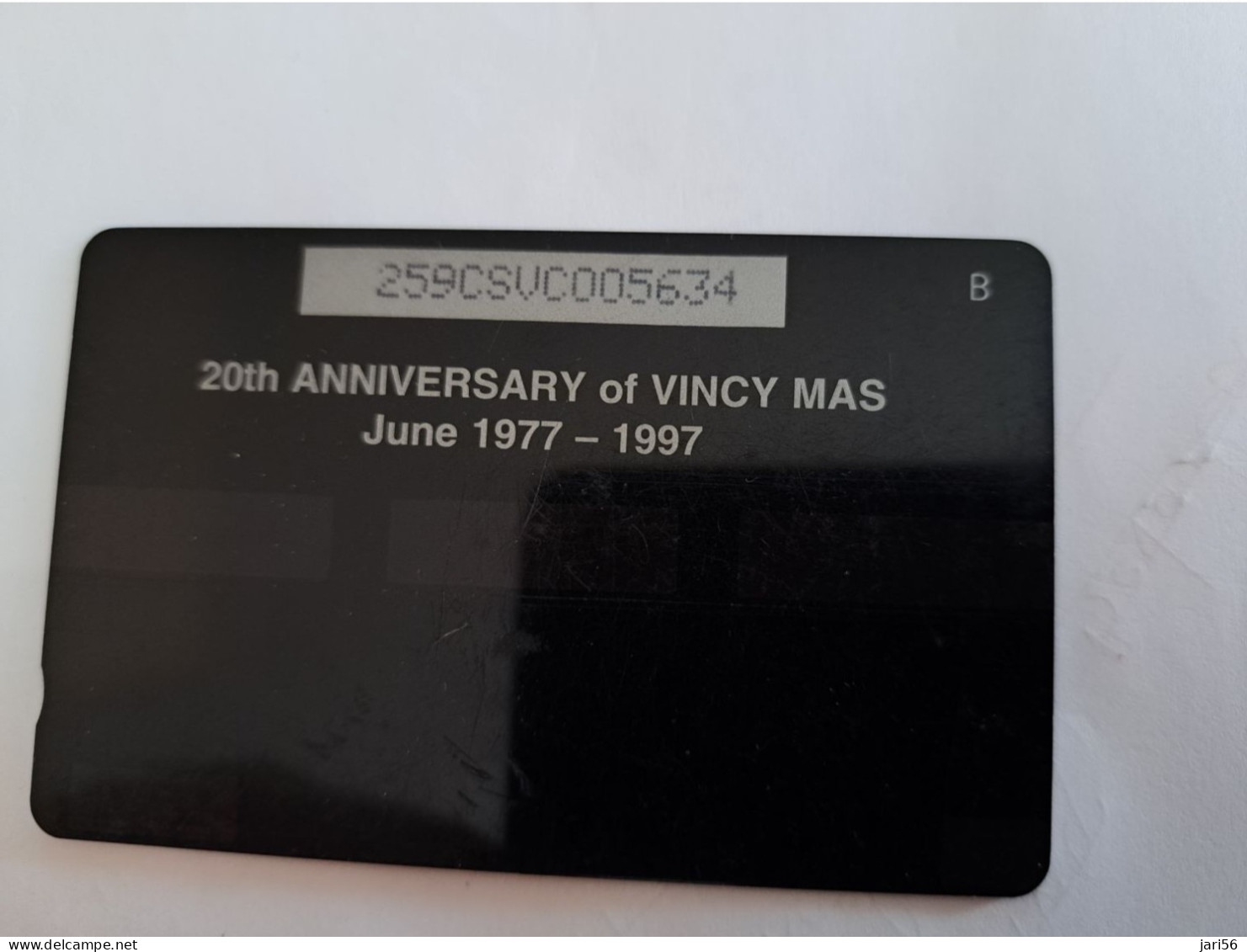 ST VINCENT & GRENADINES  GPT CARD   $ 20- 259CSVC   VINCY MAS 20TH ANNIVERSARY       C&W    Fine Used  Card  **14281** - San Vicente Y Las Granadinas