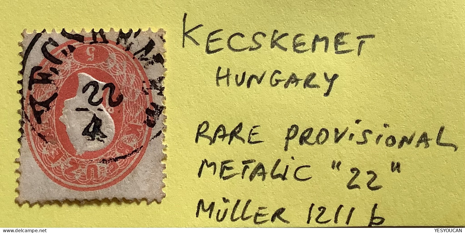 KECSKEMET CDS WITH RARE LOCALLY MADE DATE "22"  (Hungary) K1 Österreich (Austria  Autriche Ungarn Hongrie - Gebruikt