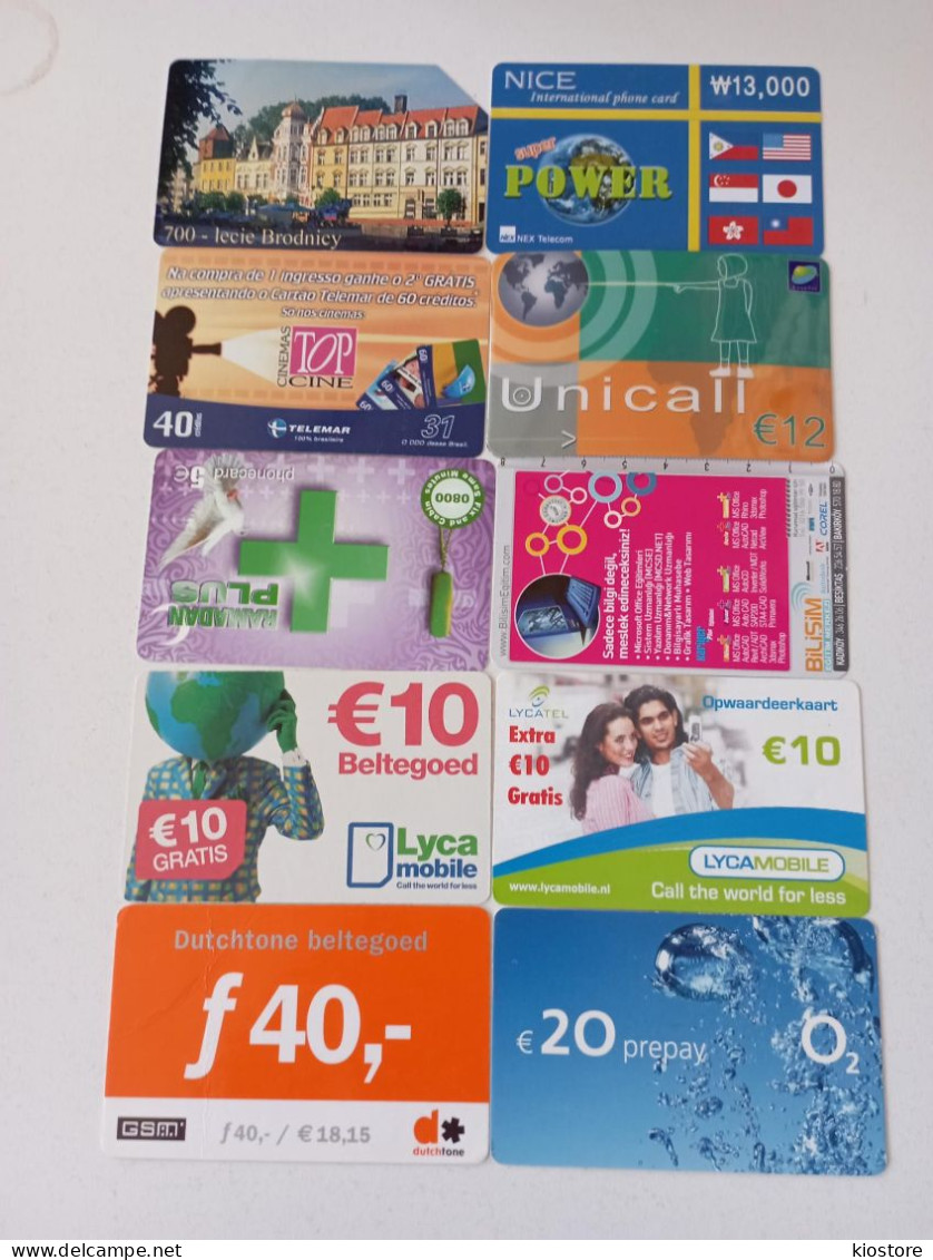 10 Different Phonecards - Verzamelingen