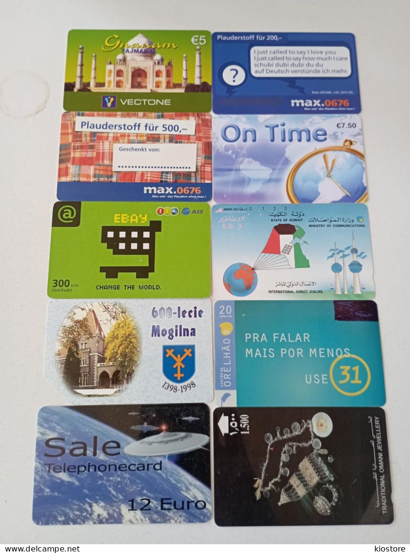 10 Different Phonecards - Lots - Collections