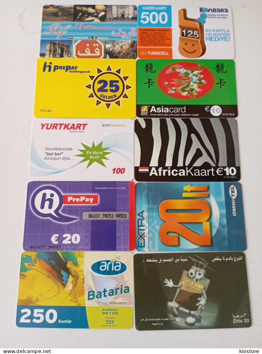 10 Different Phonecards - Verzamelingen