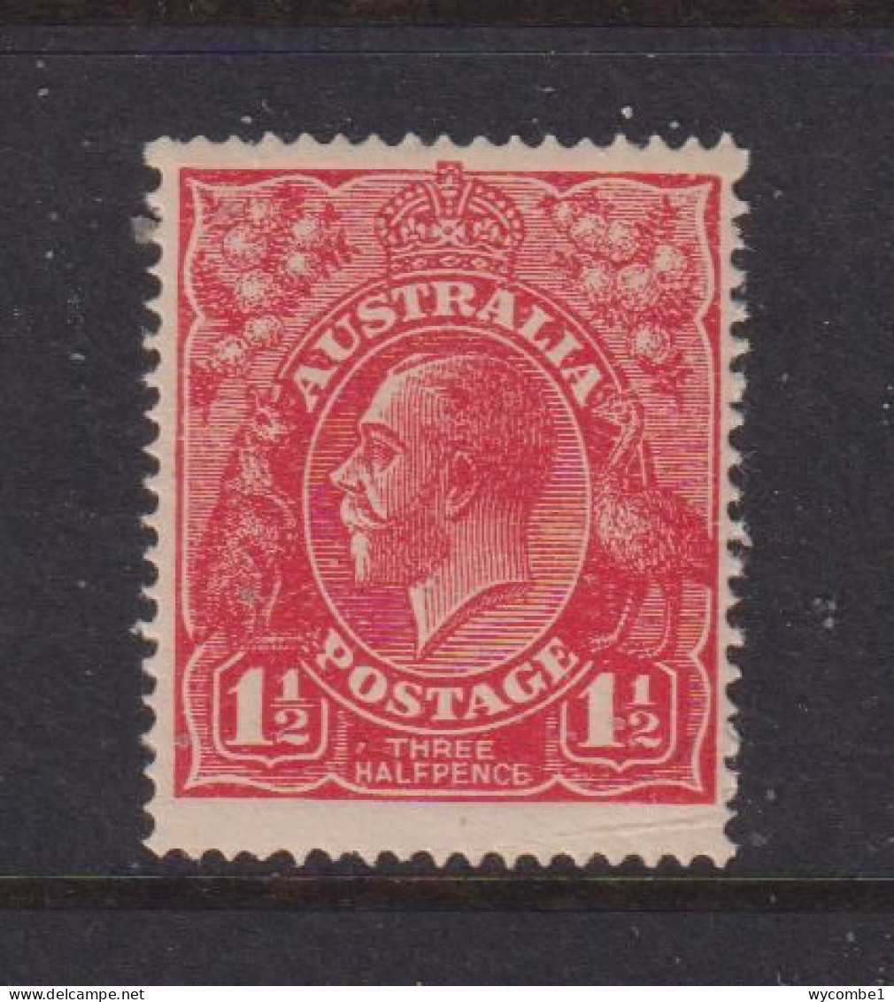 AUSTRALIA - 1924 George V 11/2d  No Watermark Hinged Mint (Creased At Foot) - Ongebruikt