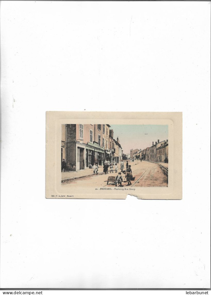 Carte Postale Ancienne Frouard (54)  Faubourg Rue Nancy Carte Animée - Frouard