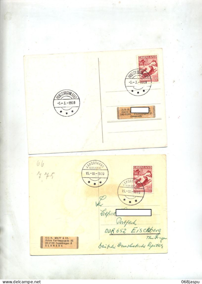 Carte Cachet Jakobshavn Prinschristian - Postmarks