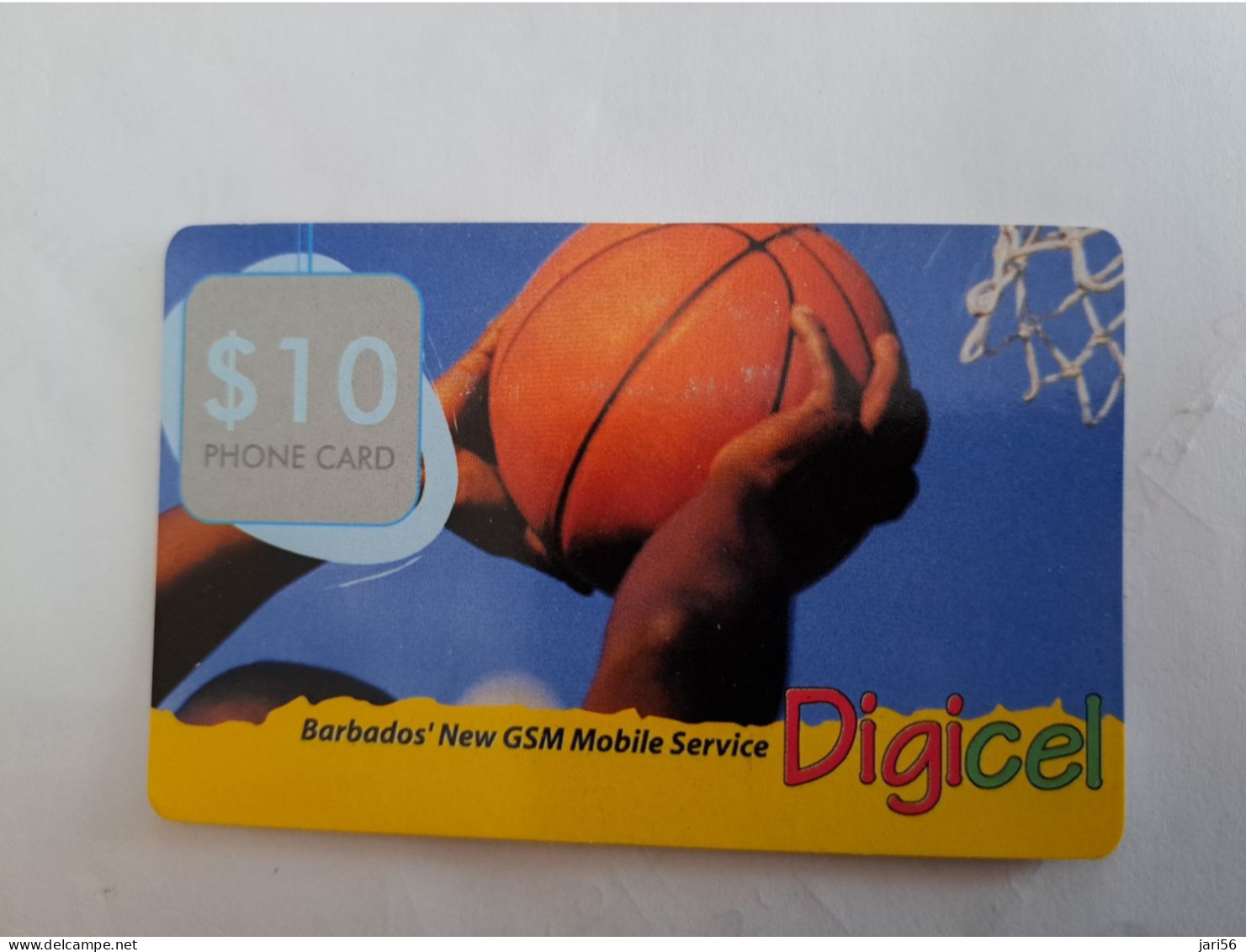 BARBADOS   $10 DIGI CEL FLEXCARD BASKETBALL  01-06 2009  Prepaid Fine Used Card  **14296 ** - Barbados