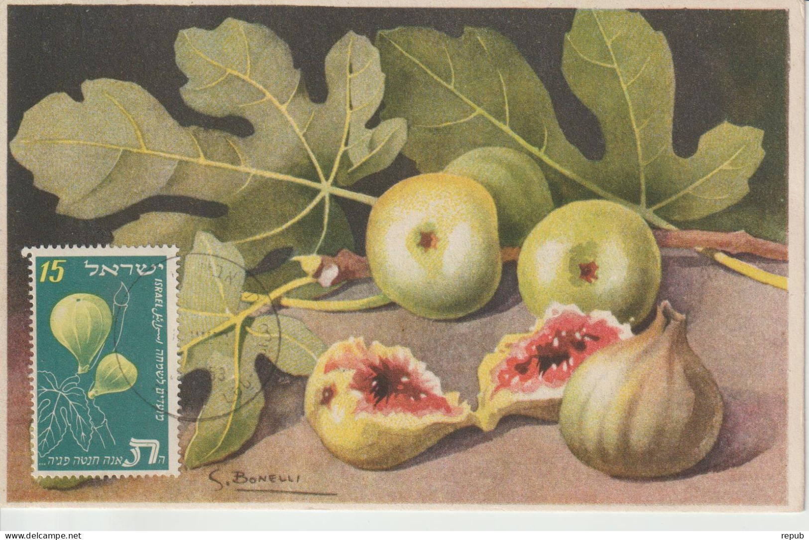 Israel Carte Maximum 1952 Figues 58 - Cartoline Maximum