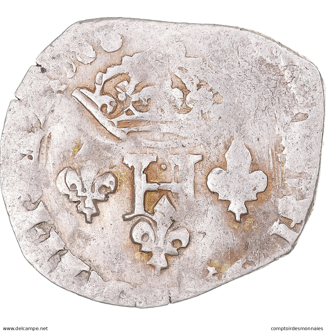 Monnaie, France, Henri III, Double Sol Parisis, 1588 (?), TB, Argent - 1574-1589 Hendrik III