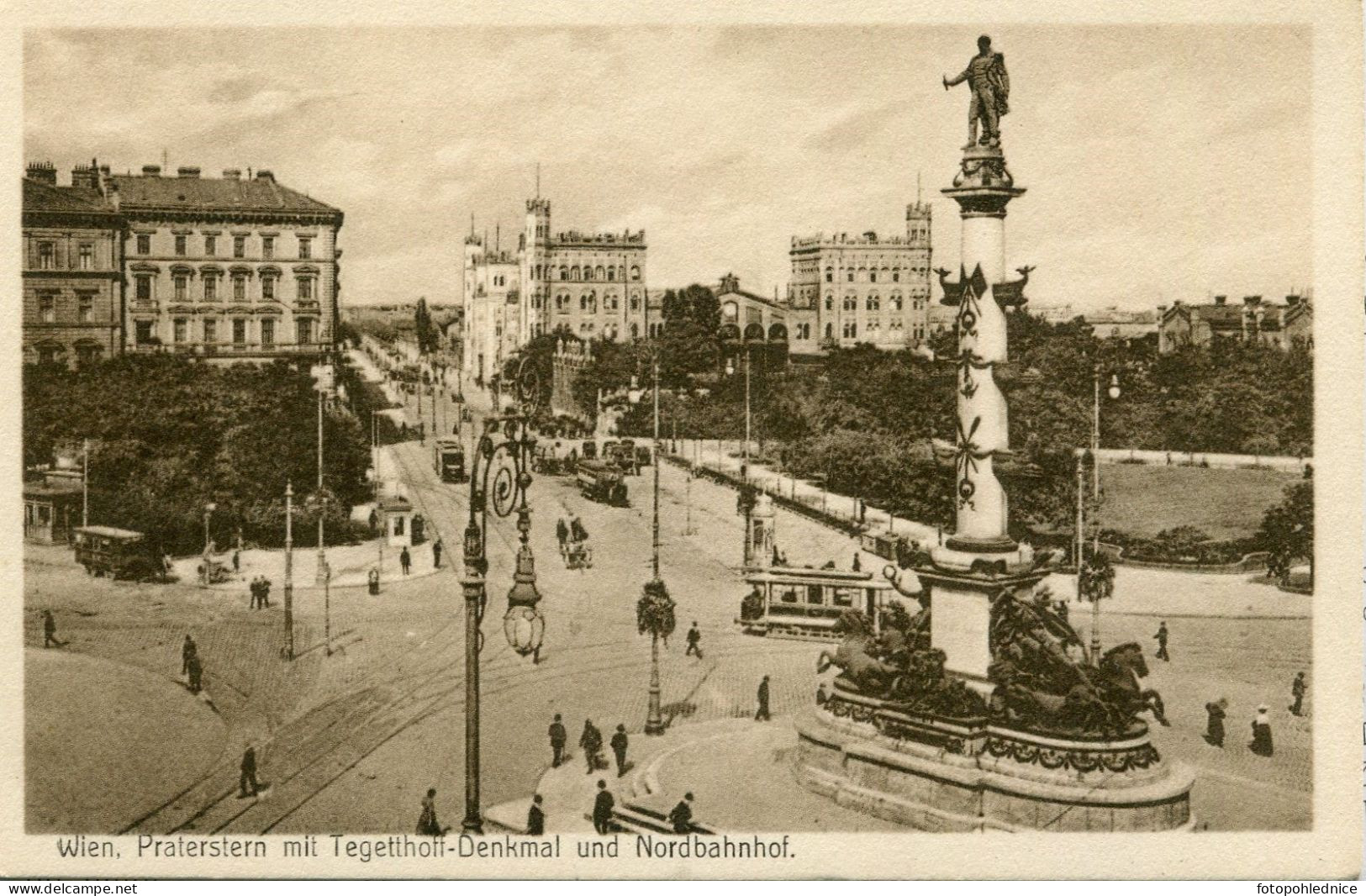 568 Wien, Praterstern Mit Tegetthoff-Denkmal Und Nordbanhof. 107 - Prater