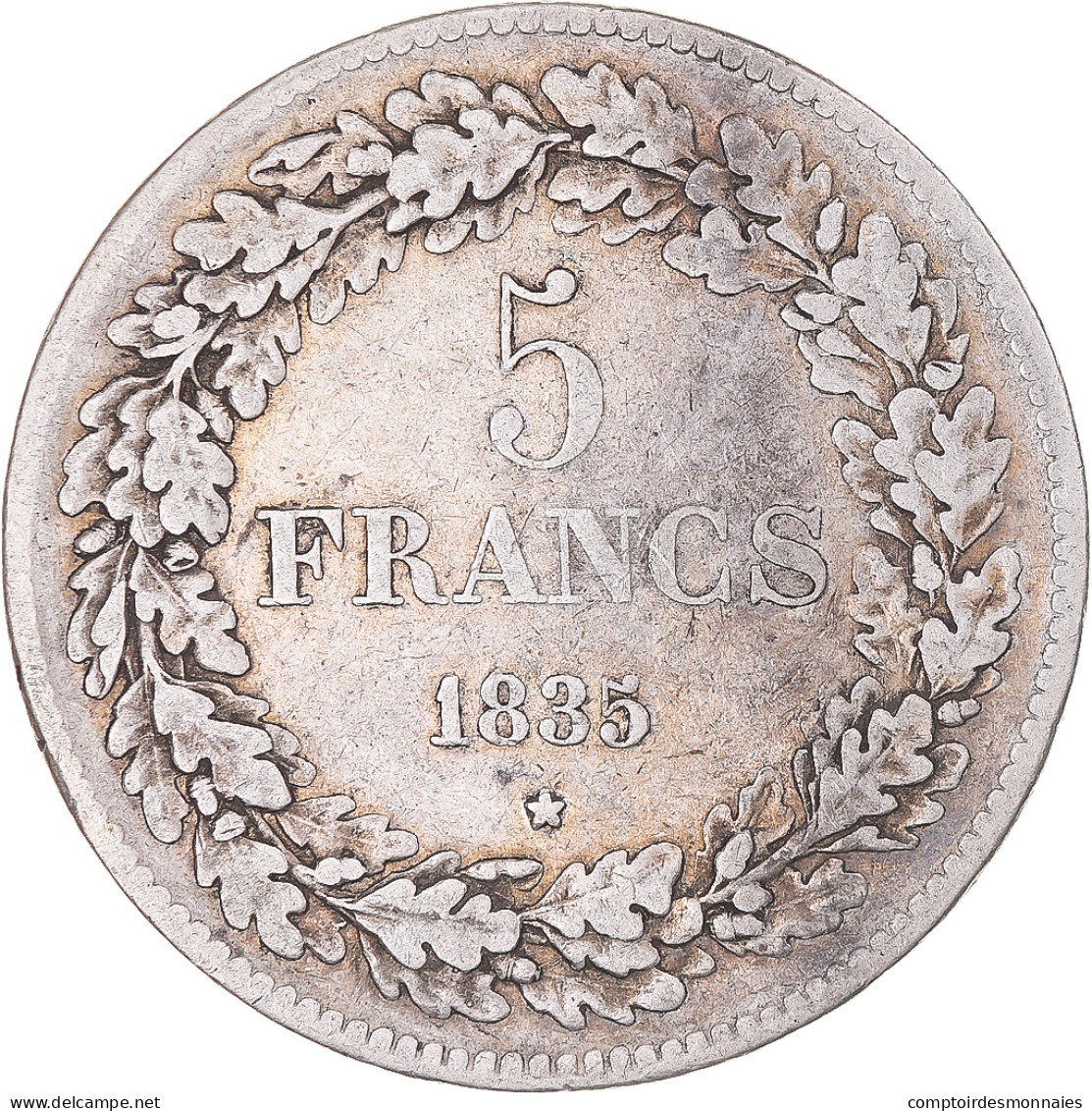 Monnaie, Belgique, Leopold I, 5 Francs, 1835, Bruxelles, Tranche B, TB+, Argent - 5 Frank