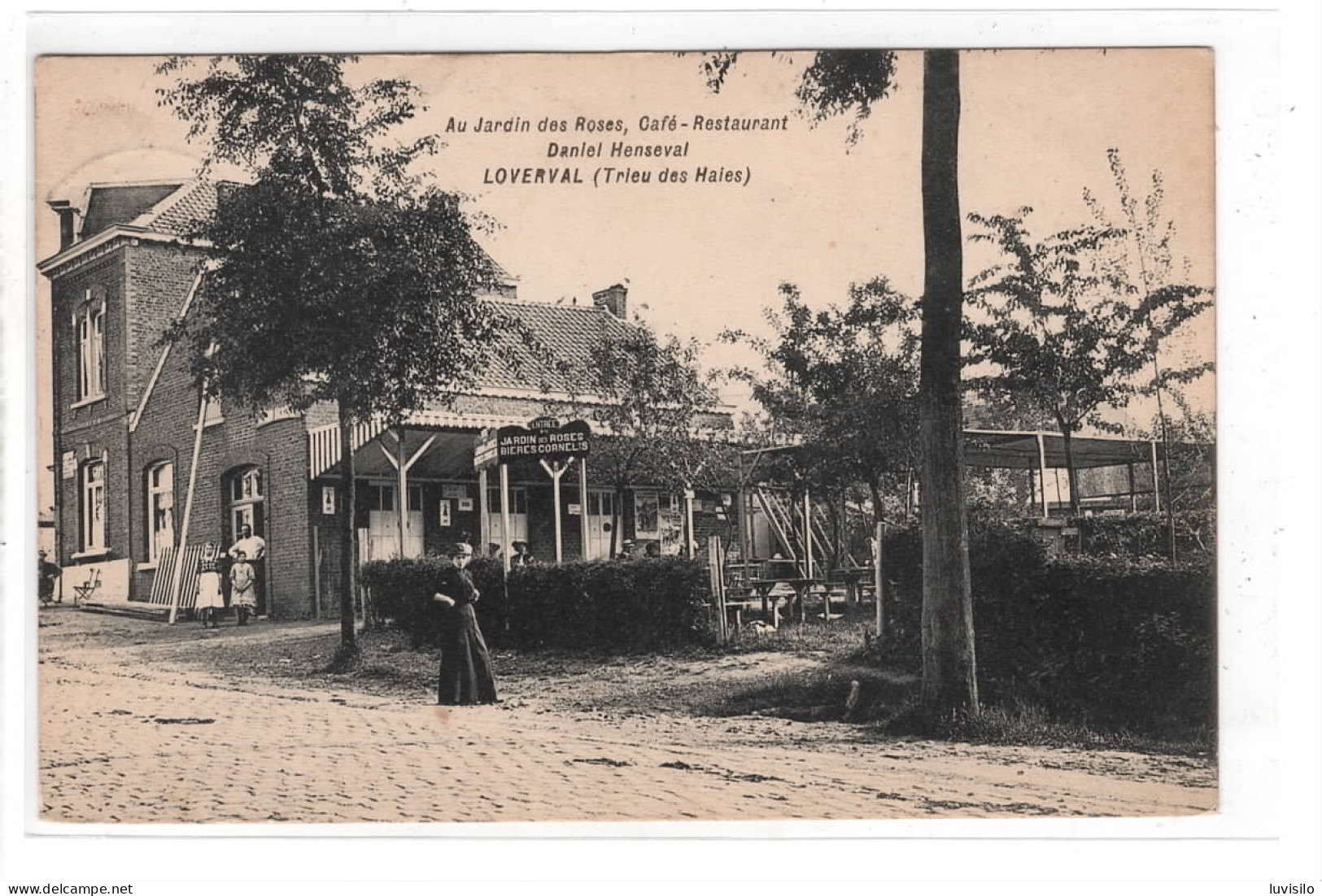 Loverval Entrée Du Café -Restaurant "Au Jardin Des Roses" Publicité Bières Cornelis - Gerpinnes