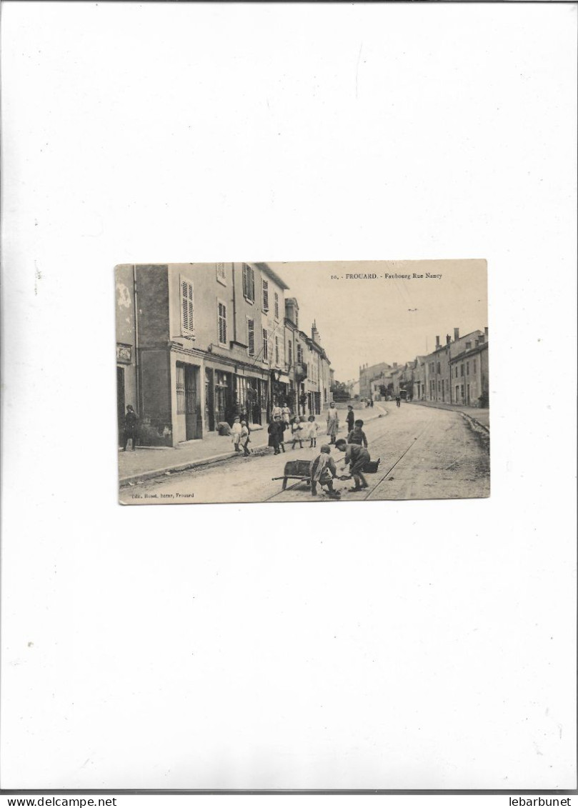 Carte Postale Ancienne Frouard (54)  Faubourg Rue Nancy Carte Animée - Frouard