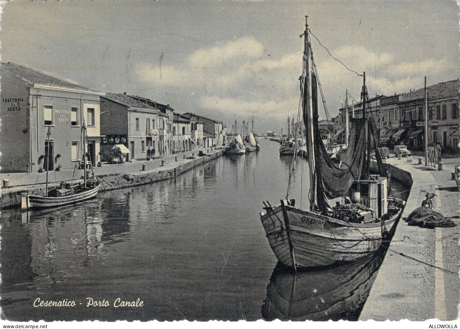 21485 " CESENATICO-PORTO CANALE " BARCHE DEI PESCATORI-VERA FOTO-CART. POST. SPED.1956 - Cesena