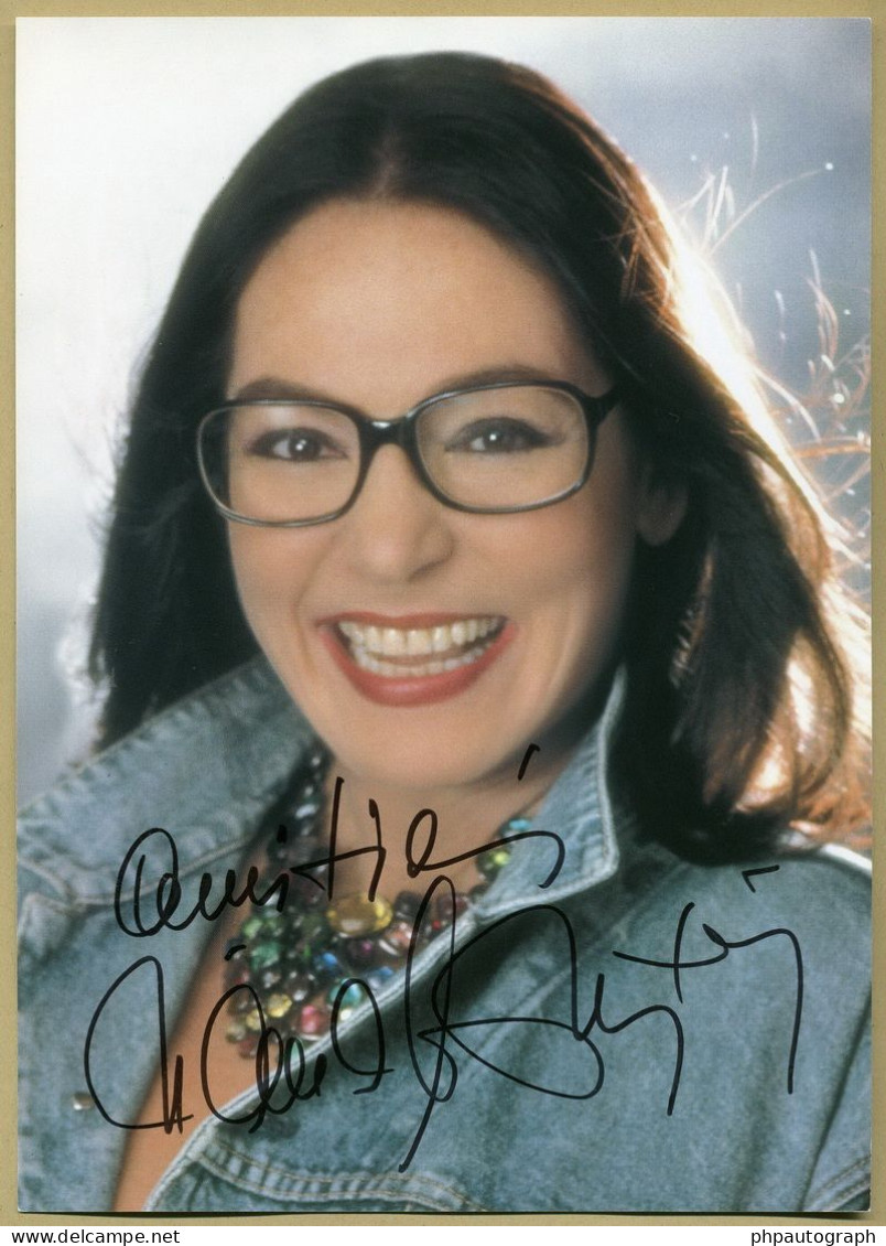 Nana Mouskouri - Chanteuse Grecque - Belle Photo Signée - 90s - Chanteurs & Musiciens