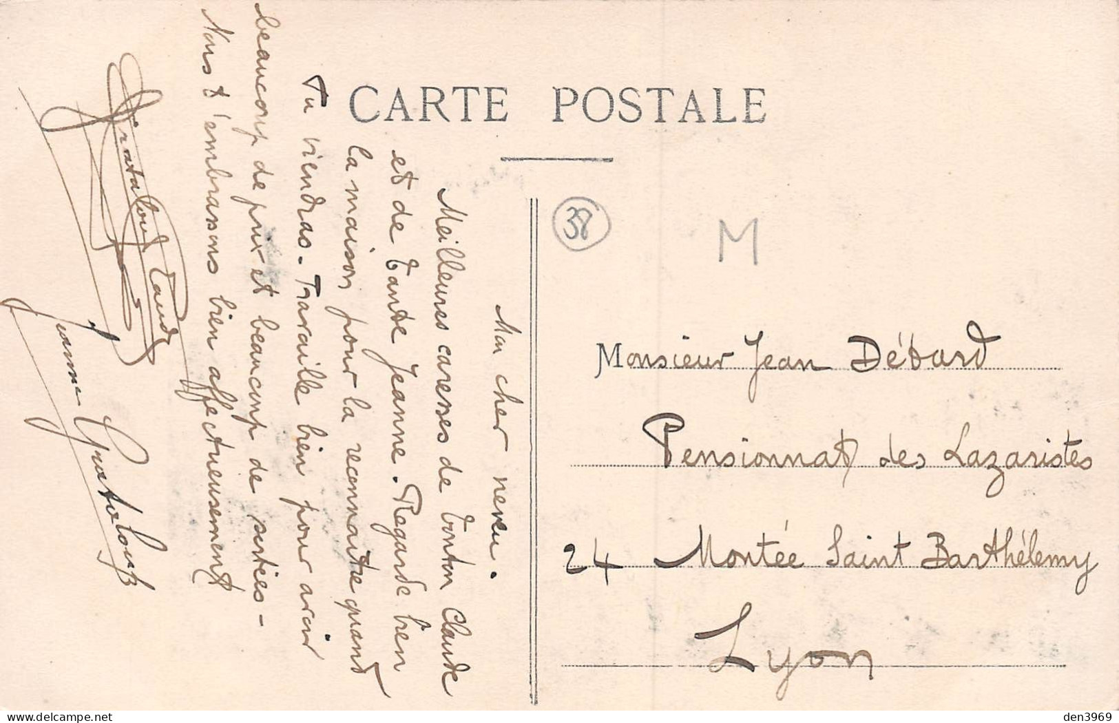 SAINT-CHEF (Isère) - Maison - Voyagé 1911 (2 Scans) Jean Debard, Pensionnat Des Lazaristes, 24 Montée St-Barthélémy Lyon - Saint-Chef