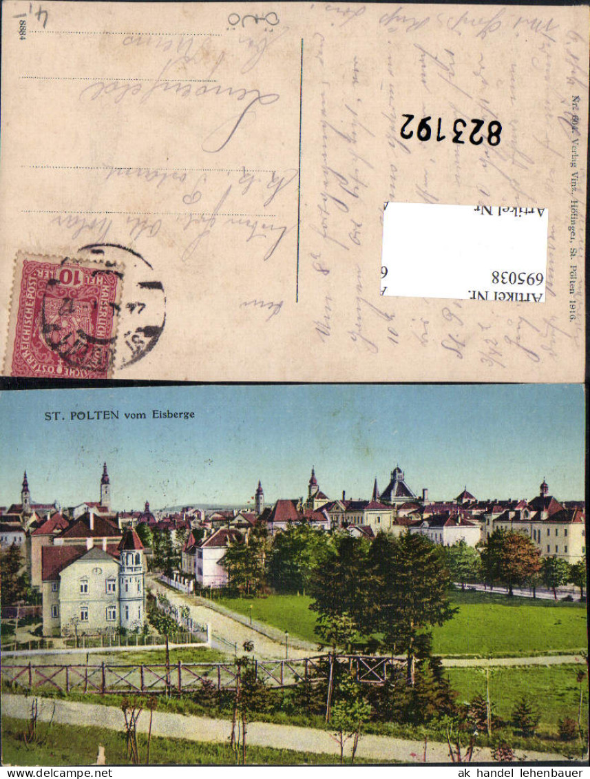 695038 St. Pölten Vom Eisberg 1916 Gel Lengenfeld Krems - St. Pölten