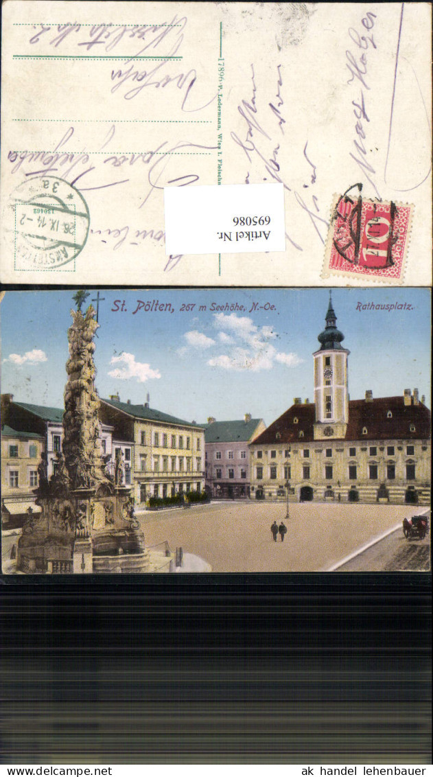 695086 St. Pölten Rathausplatz Stempel Amstetten Gel Urfahr - St. Pölten