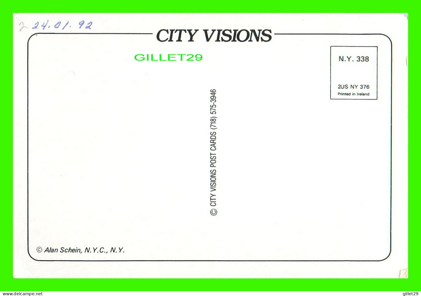 NEW YORK CITY, NY - NIGHT VIEW - ALAN SCHEIN - CITY VISIONS POST CARDS - - Panoramic Views