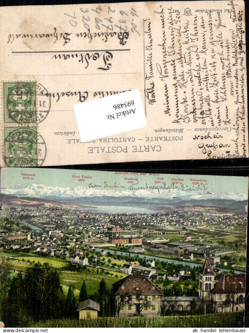 695486 Zürich V. Wald  Pub Carl Künzli-Tobler 567 Gel Todtnau - Wald