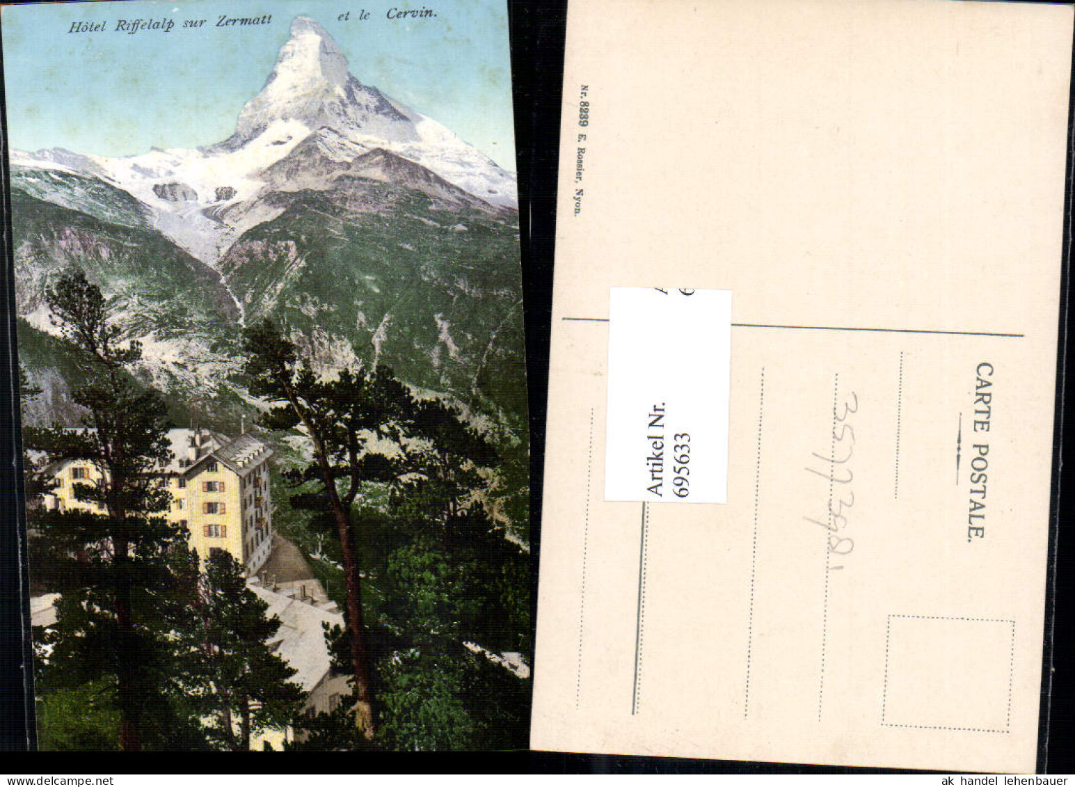 695633 Hotel Riffelalp Bei Zermatt Matterhorn Cervin Wallis - Matt