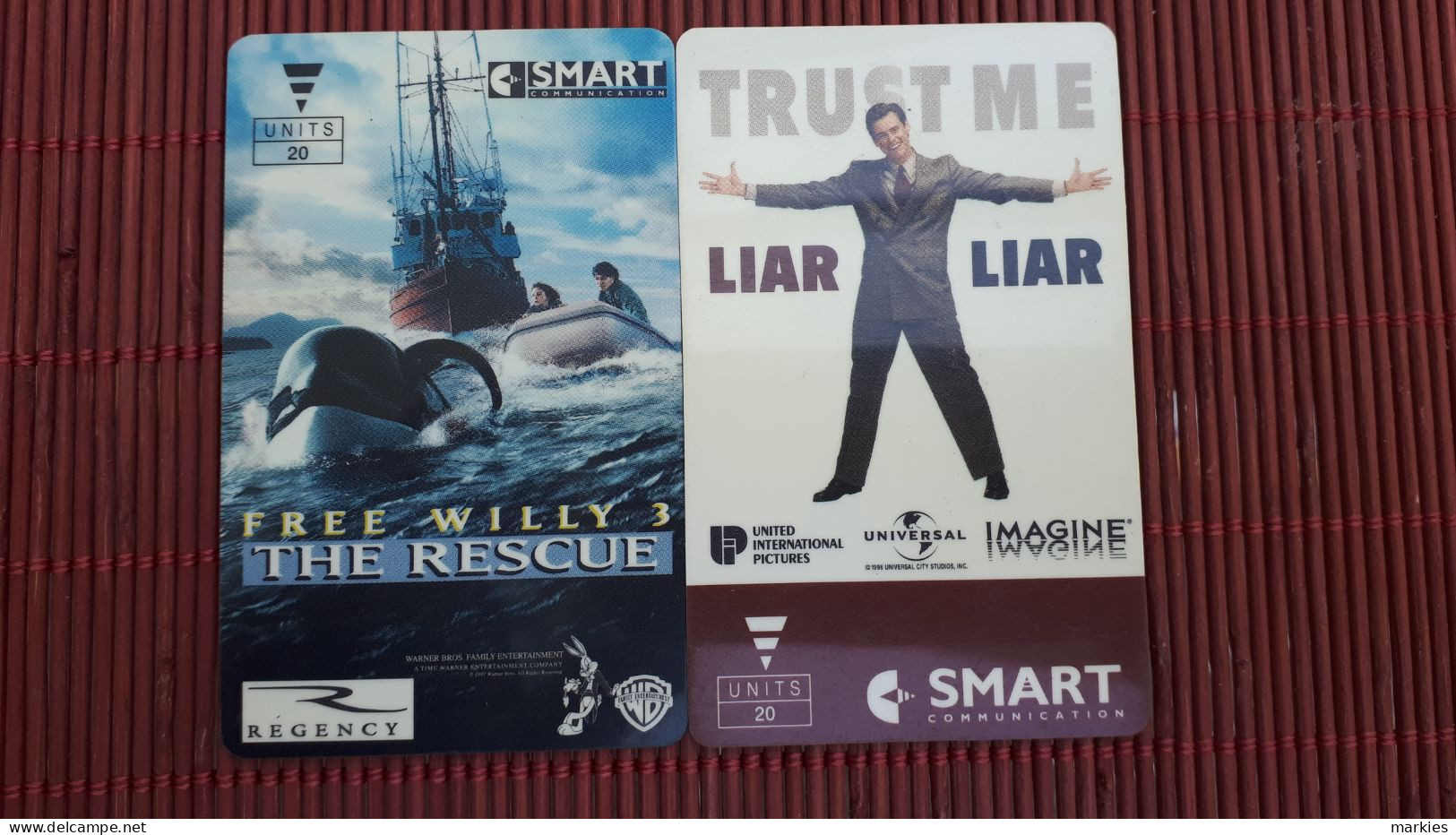 Smart 2 Prepaidcards Belgium Free Willy + Liar Liar Used Low Issue Rare - [2] Prepaid & Refill Cards