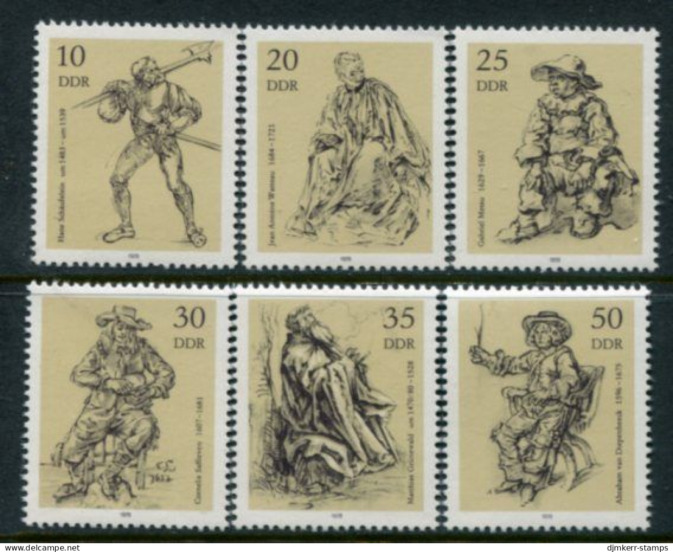 DDR / E. GERMANY 1978  Engravings In State Mseum Singles MNH / **.  Michel 2347-52 - Unused Stamps