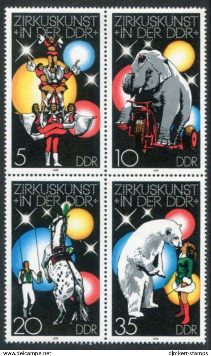 DDR / E. GERMANY 1978  Circus Block MNH / **.  Michel 2364-67 - Unused Stamps
