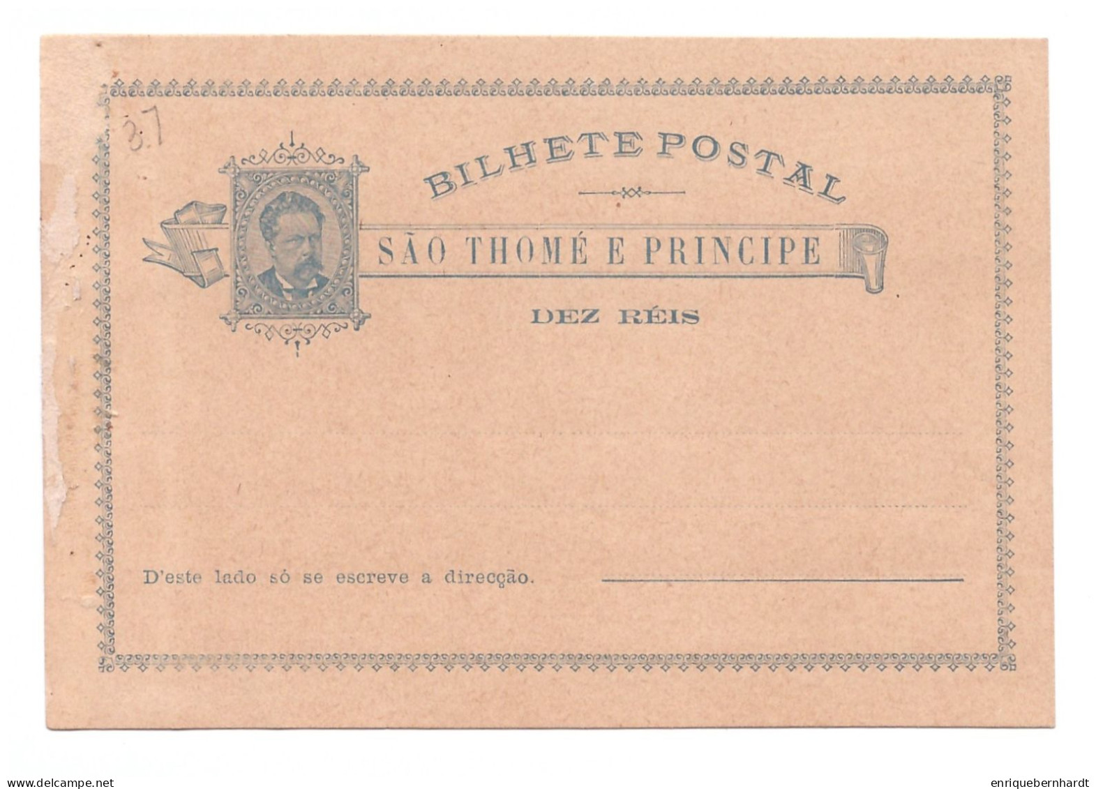 SÃO TOMÉ E PRINCIPE / BILHETE POSTAL 10 RÉIS - São Tomé Und Príncipe