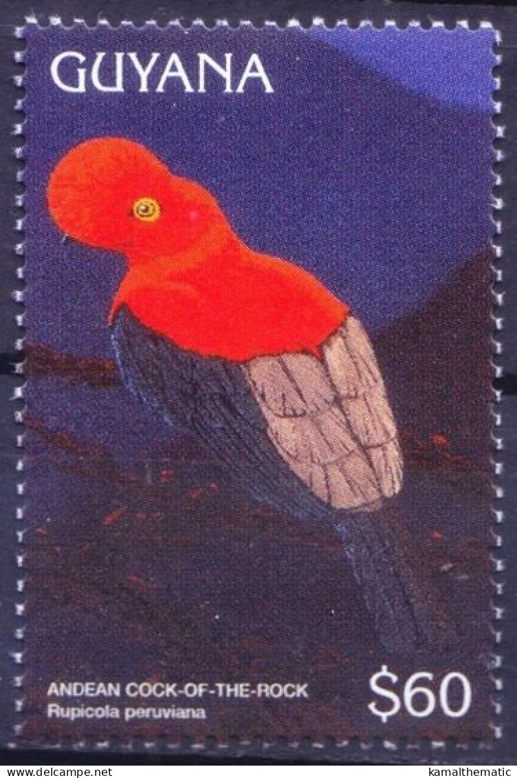 Andean Cock-of-the-rock, Birds, Guyana 1996 MNH - Cuco, Cuclillos