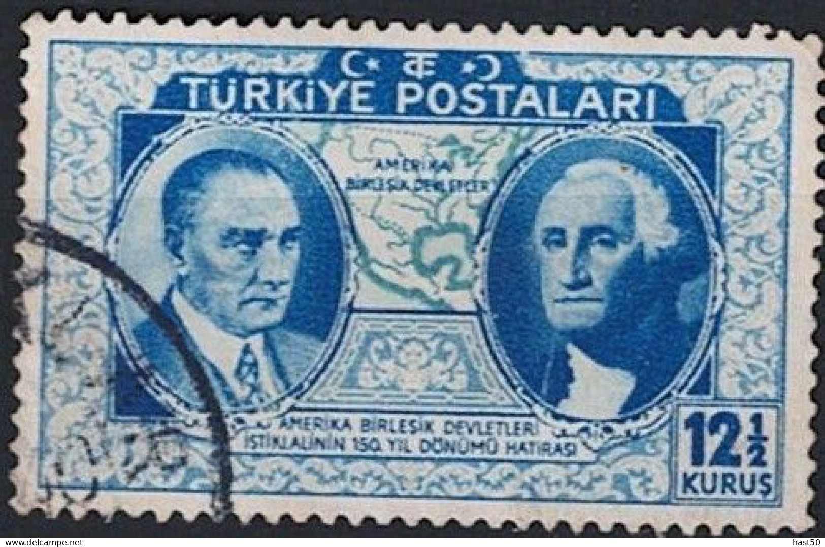 Türkei Turkey Turquie - Kemal Atatürk Und George Washington  (MiNr: 1052) 1939 - Gest Used Obl - Oblitérés