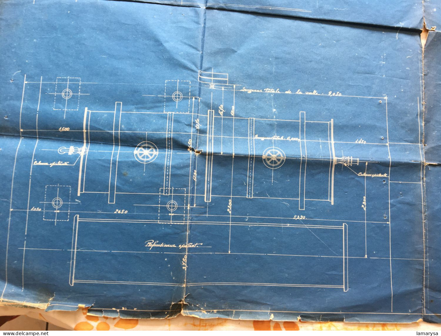 Ancien Plan Original 1321 De Malaxeur " Lafeuille " De 150 Hl  échelle 1/20é Vieux Papiers Planches & Plans Techniques - Otros Planes