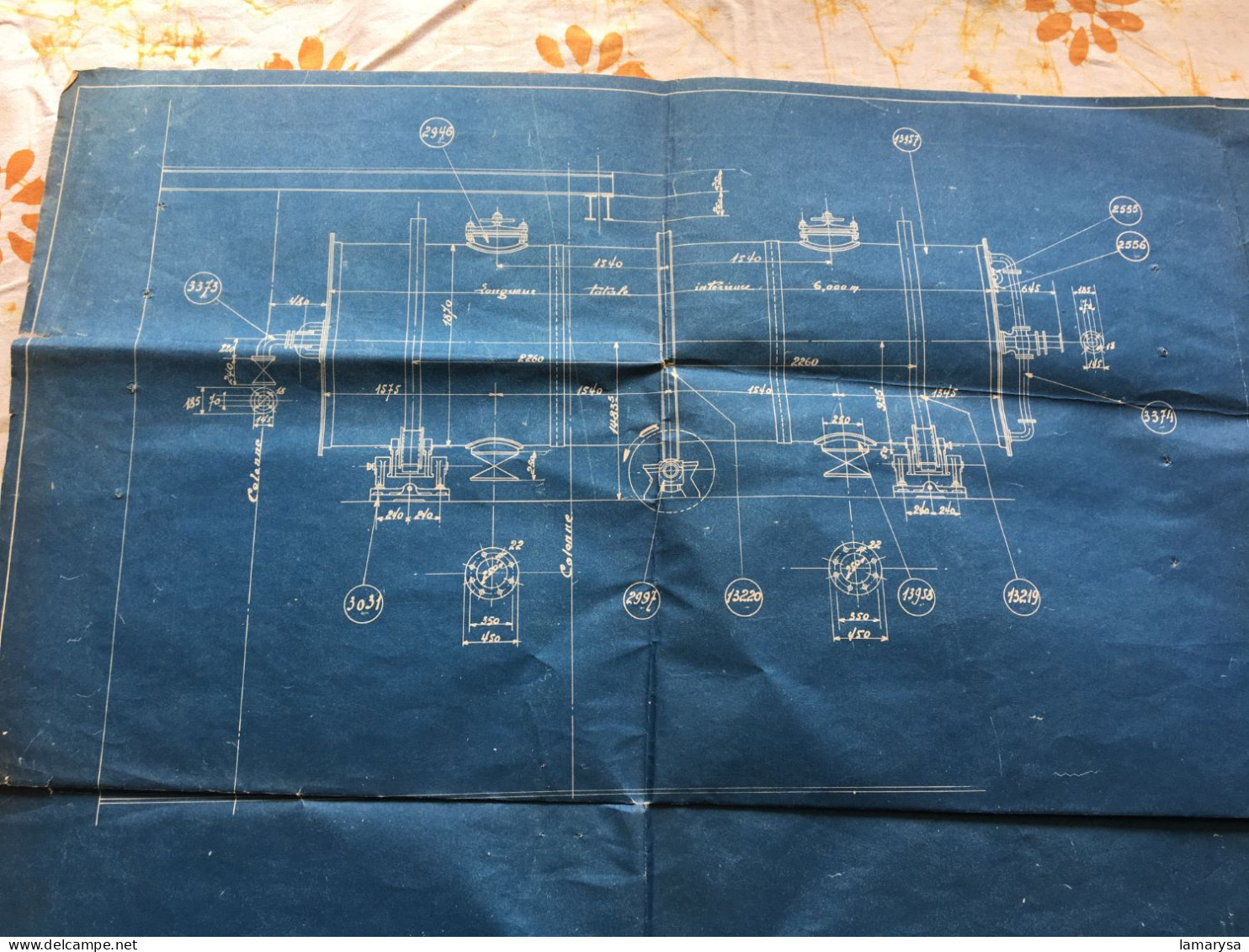 Ancien Plan Original 1321 De Malaxeur " Lafeuille " De 150 Hl  échelle 1/20é Vieux Papiers Planches & Plans Techniques - Andere Pläne