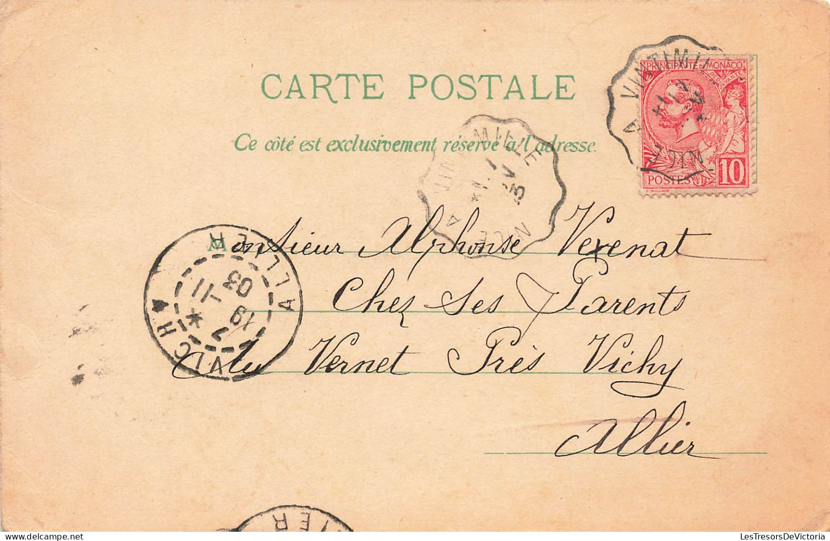Souvenir De Monte Carlo - Colorisé - Roulette - Oblitéré Ambulante De Nice à Vitimille - Carte Postale Ancienne - Monte-Carlo