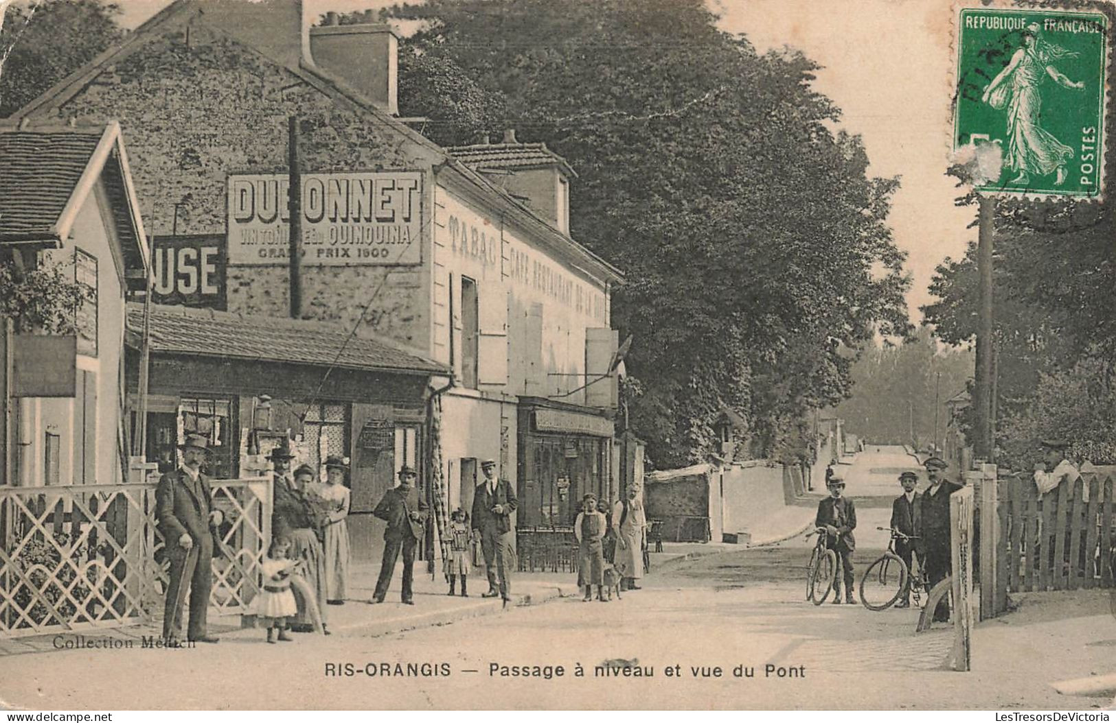 France - Ris Orangis - Passage à Niveau Et Vue Du Pont - Animé - Vélo  - Carte Postale Ancienne - Evry