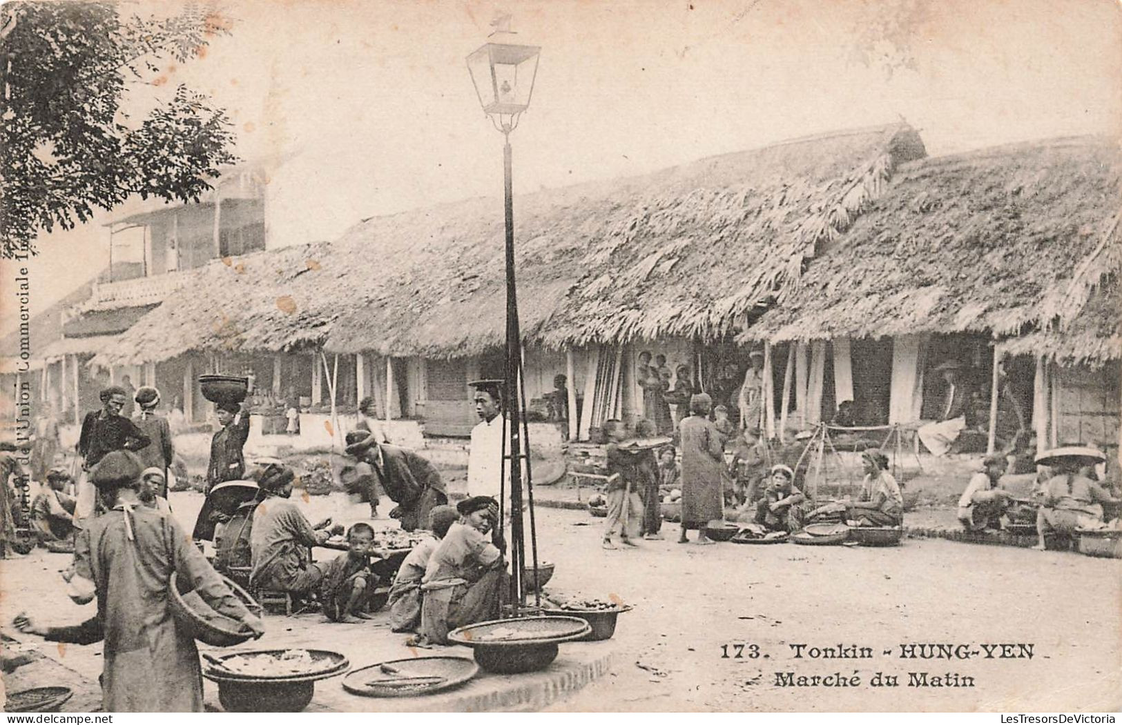 Viet Nam - Tonkin - Hung Yen - Marché Du Matin - Animé   - Carte Postale Ancienne - Viêt-Nam