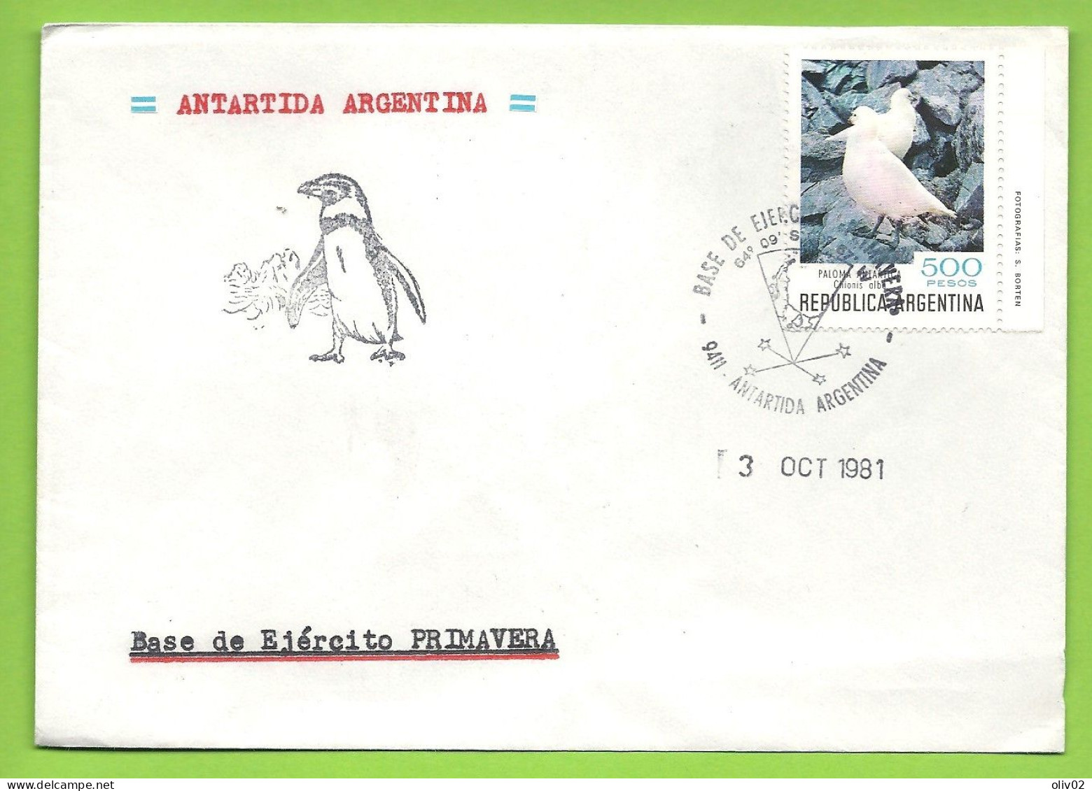 ARGENTINA - BASE EJERCITO ESPERANZA PRIMAVERA . 1981 - Brieven En Documenten