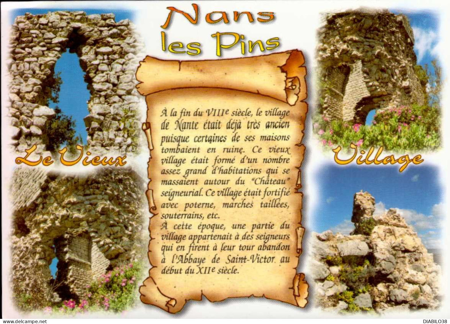 NANS-LES-PINS   ( VAR )   LES RUINES DU VIEUX VILLAGE FORTIFIE DE NANS - Nans-les-Pins