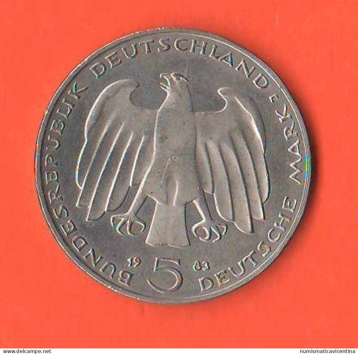 Germany 5 Mark 1983 D Marchi Germania Karl Marx Nickel Coin - 5 Mark