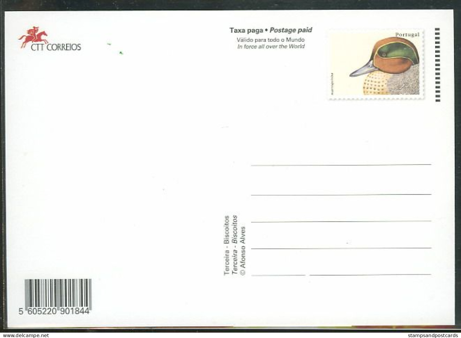 Portugal Entier Postal Açores Biscoitos Ile Terceira Volcanique Oiseau Azores Postal Stationery Volcanic Island Bird - Vulkanen