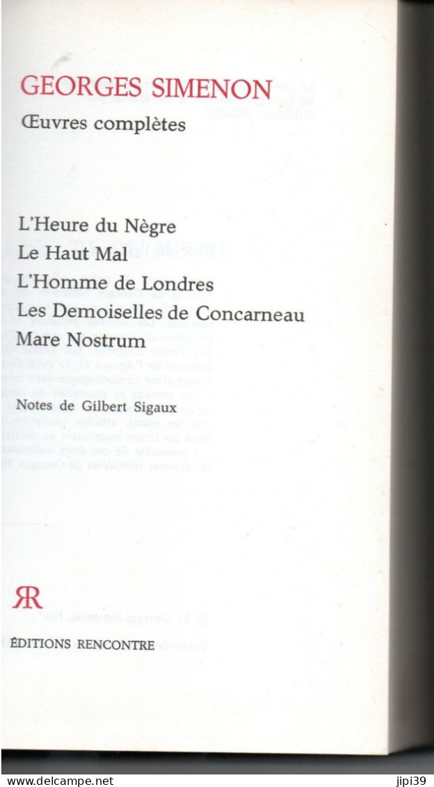 Bradé : Le Haut Mal , L'Homme De Londres , Les Demoiselles De Concarneau , Mare Nostrum - Simenon