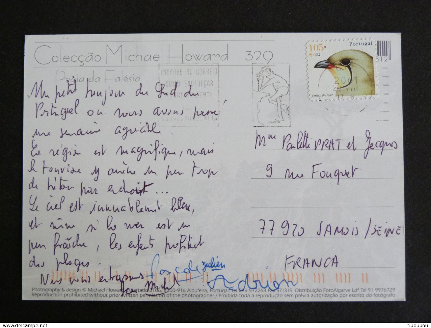 PORTUGAL AVEC YT 2471 GLAREOLE A COLLIER OISEAU BIRD VOGEL - ALGARVE - Cartas & Documentos