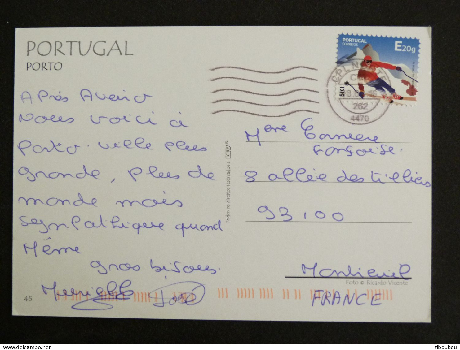 PORTUGAL AVEC YT 4082 SKI SPORT EXTREME - PORTO MULTIVUES - Lettres & Documents