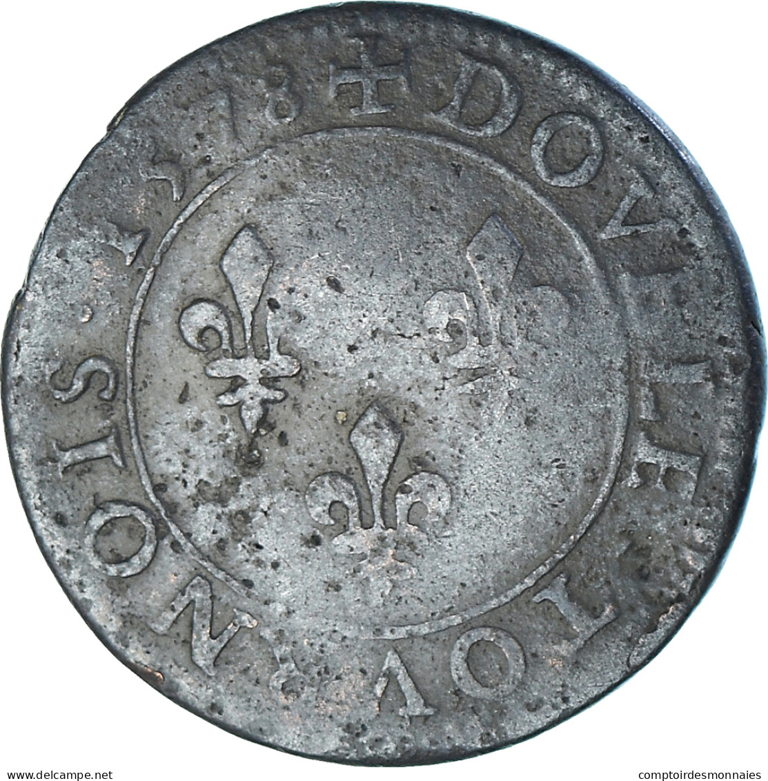 Monnaie, France, Henri III, Double Tournois, 1578, Paris, TB+, Cuivre, CGKL:84 - 1574-1589 Enrique III